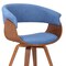 Armen Living Summer Mid-Century Chair in Blue Fabric with Walnut Wood Finish LCSUCHBLUE - alternate 4